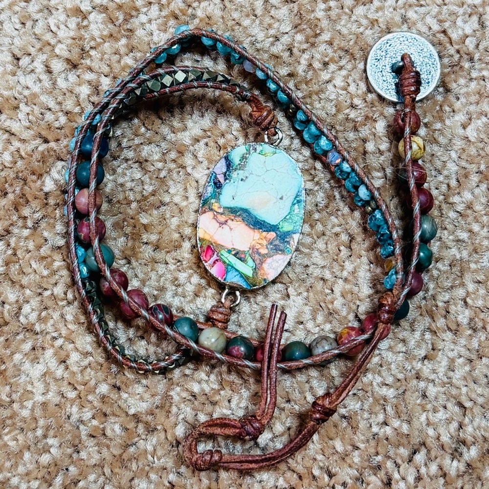 Multicolor Stone Wrap Bracelet